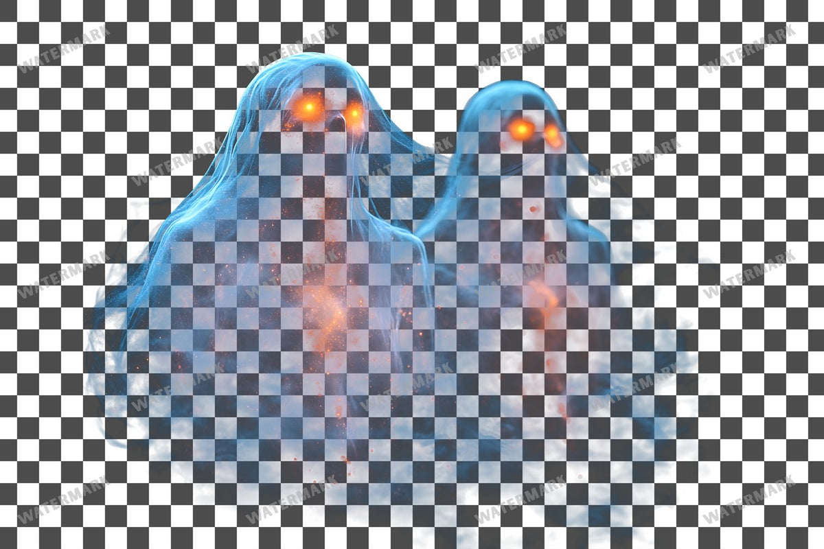 Ghostly Apparitions PNG overlay on a transparent checkered background, preview 15
