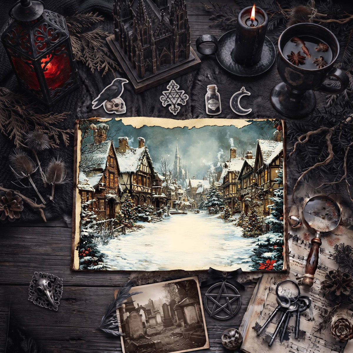 Gothic Christmas Digital Papers