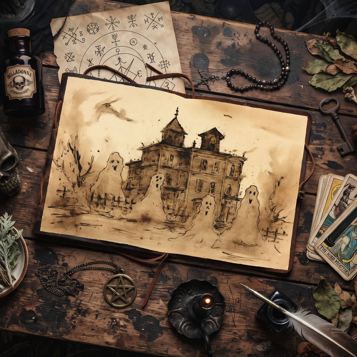 Halloween Spooky House Digital Papers
