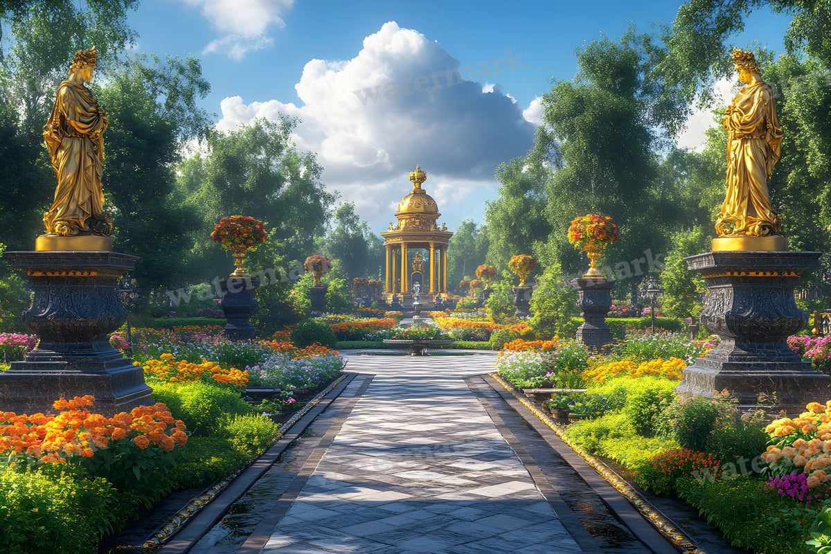 Lavish Baroque Garden digital photo backdrop for photo editing, preview 14