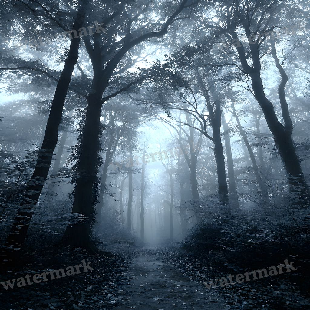 Misty Forest digital photo backdrop for photo editing, preview 14