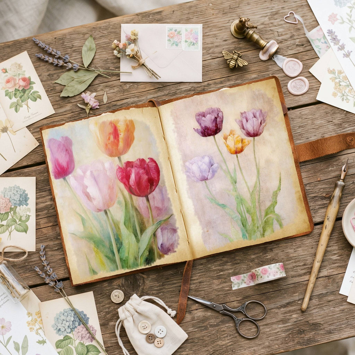 Mixed Flowers Digital Papers