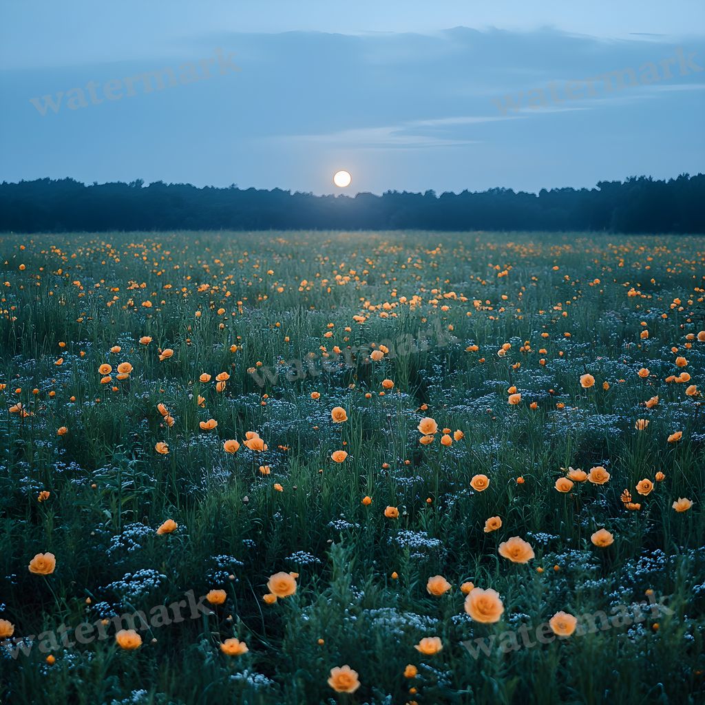 Moonlit Field Backdrop Images