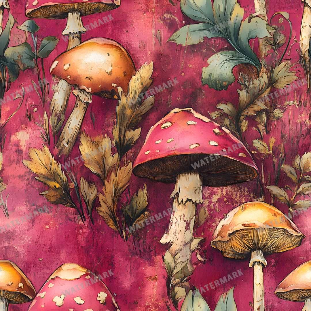 Mushrooms Seamless Pattern