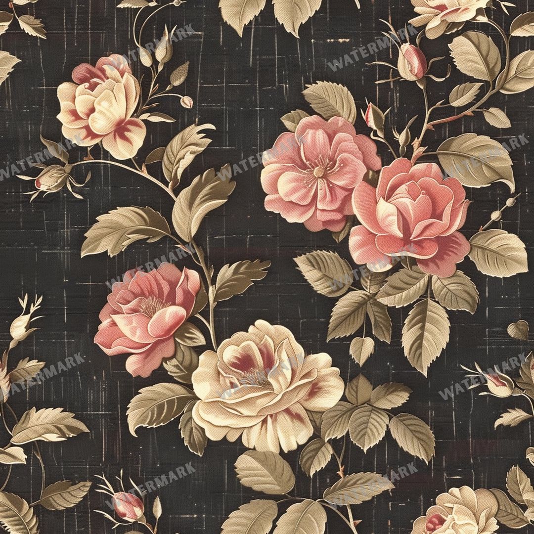 Pink Roses Seamless Pattern
