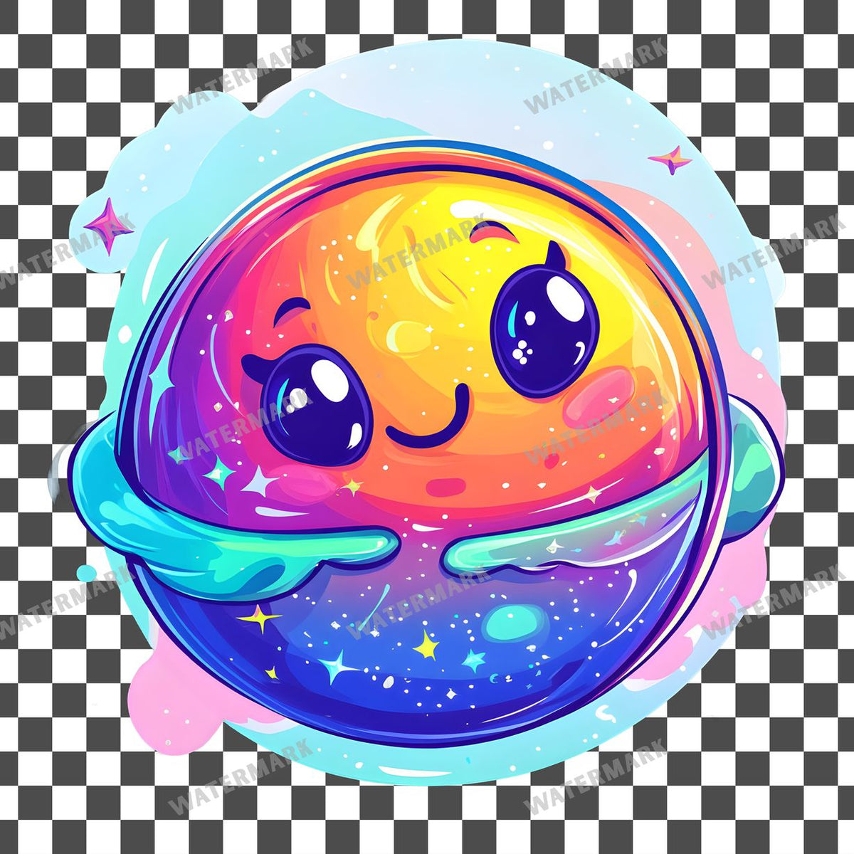 Planet Kawaii Style Clipart Pngs