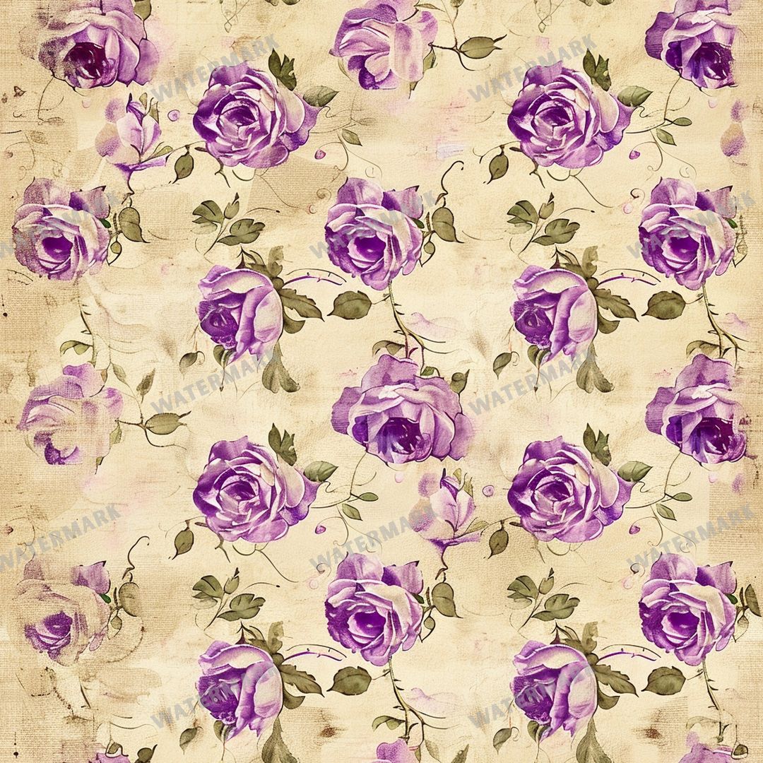 Purple Flowers Seamless Pattern