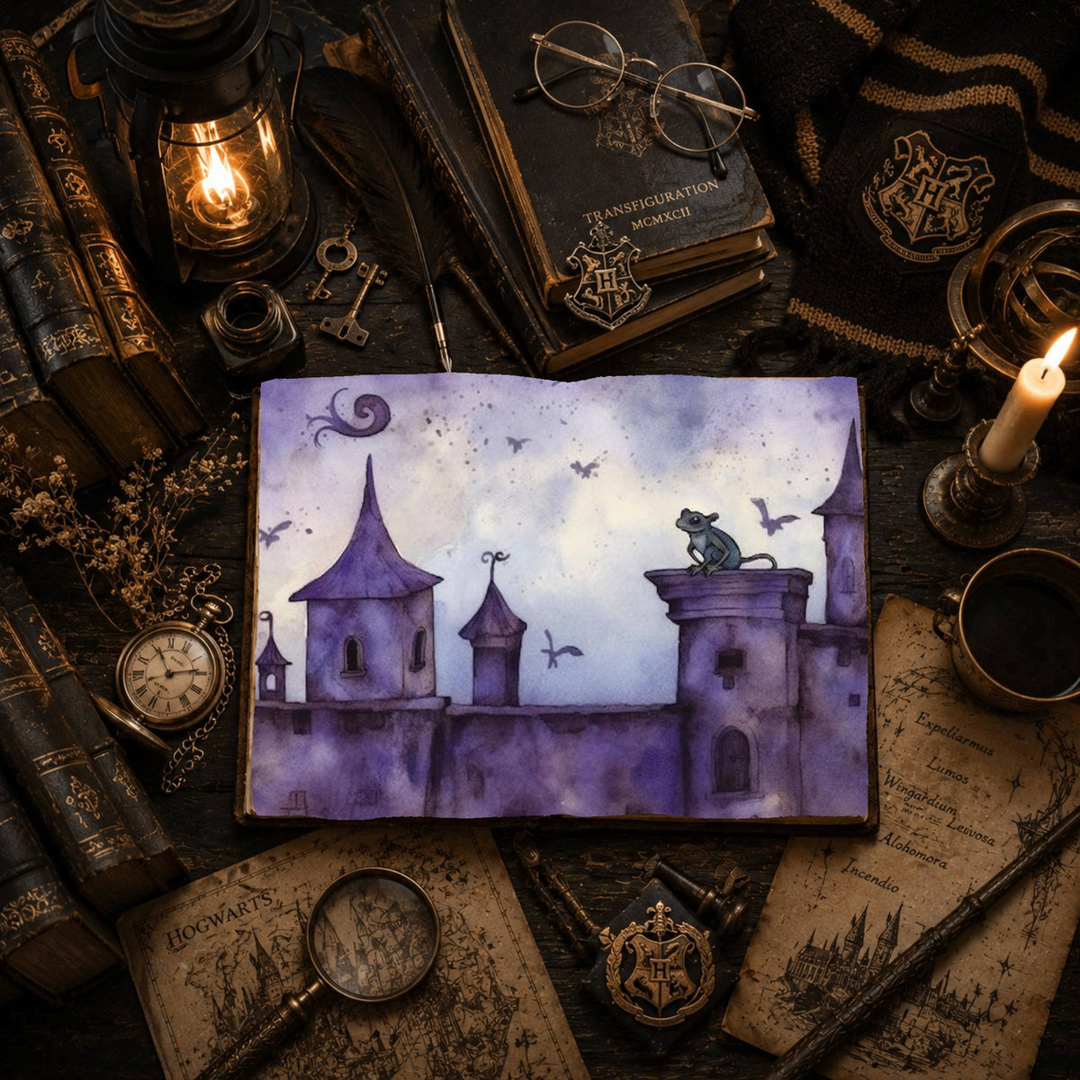 Purple Watercolour Witch Digital Papers