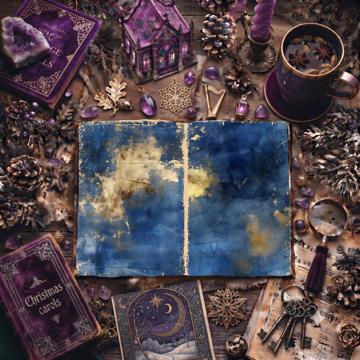 Regal Damask printable junk journal paper, page preview 15