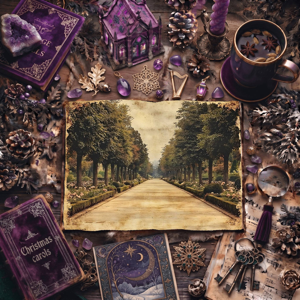 Royal Gardens printable junk journal paper, page preview 15