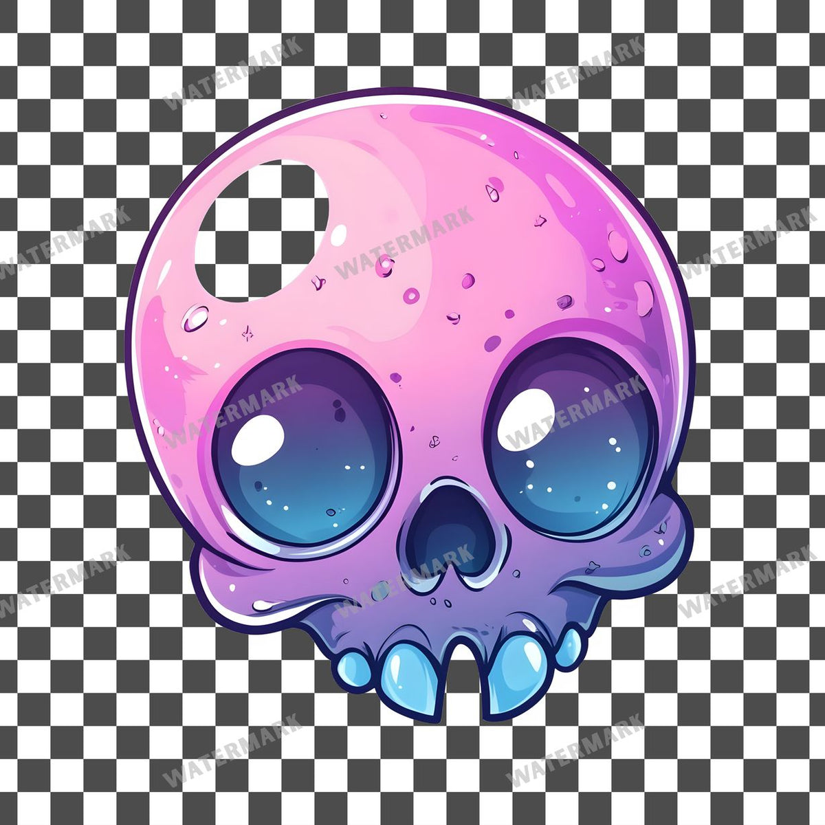 Skull Kawaii Style Clipart Pngs