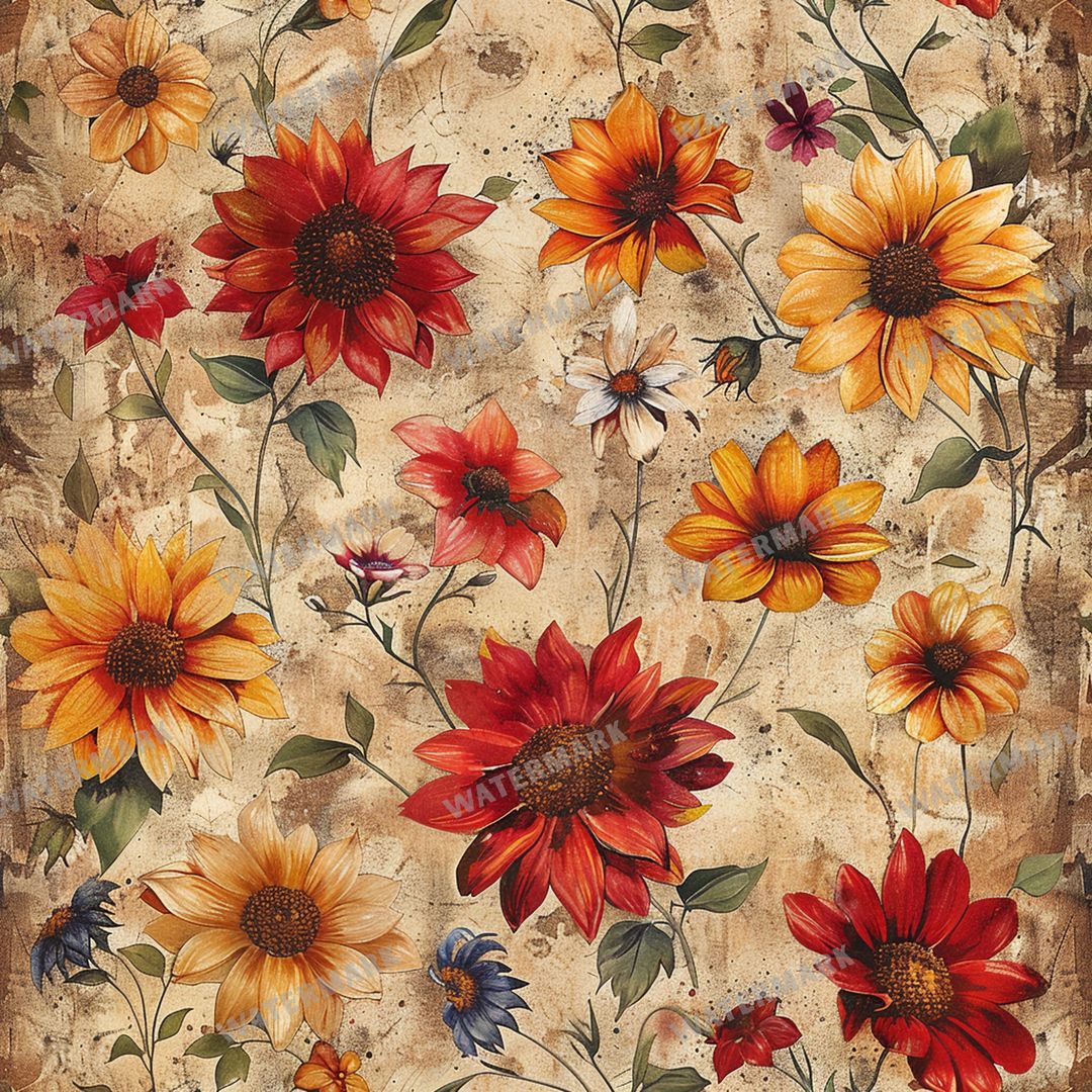 Sunflowers Seamless Pattern