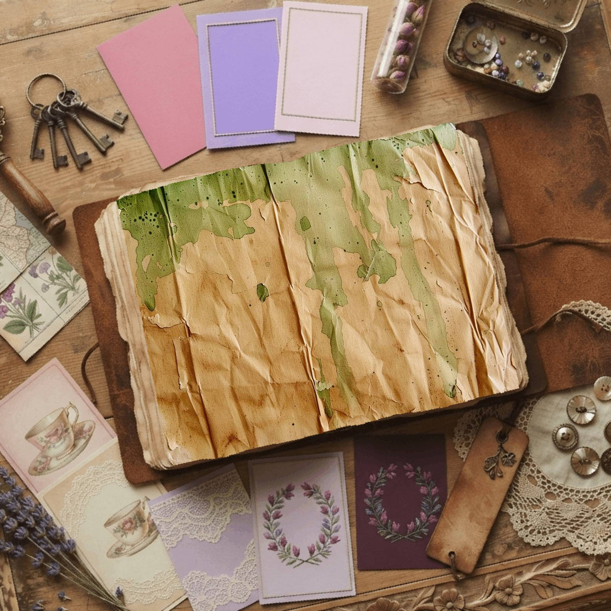 Tea printable junk journal paper, page preview 15