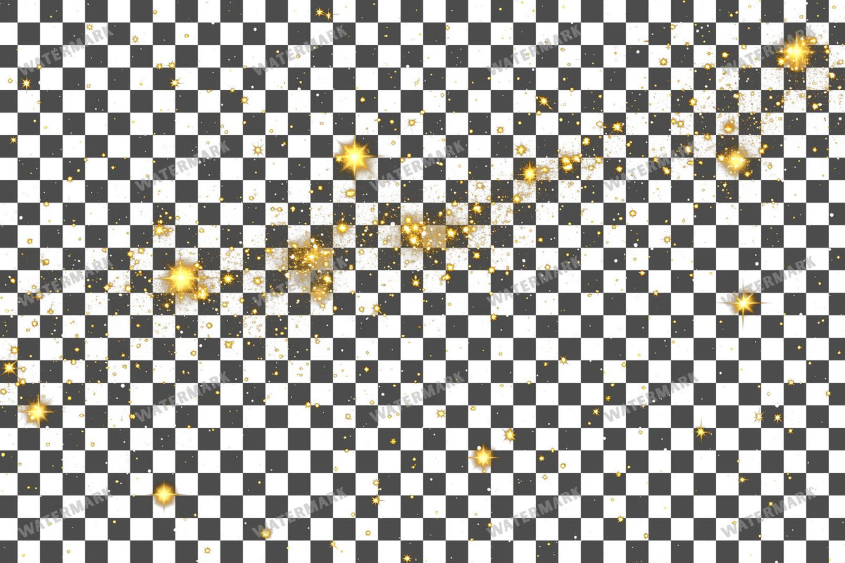 Twinkling Gold Stars Transparent Overlay Pngs