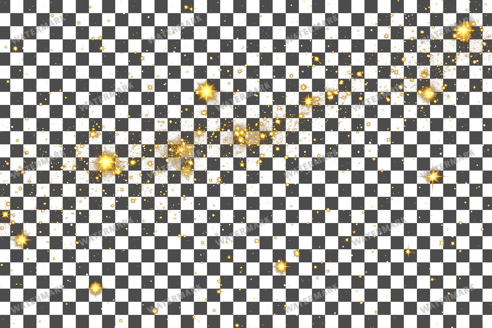 Twinkling Gold Stars Transparent Overlay Pngs