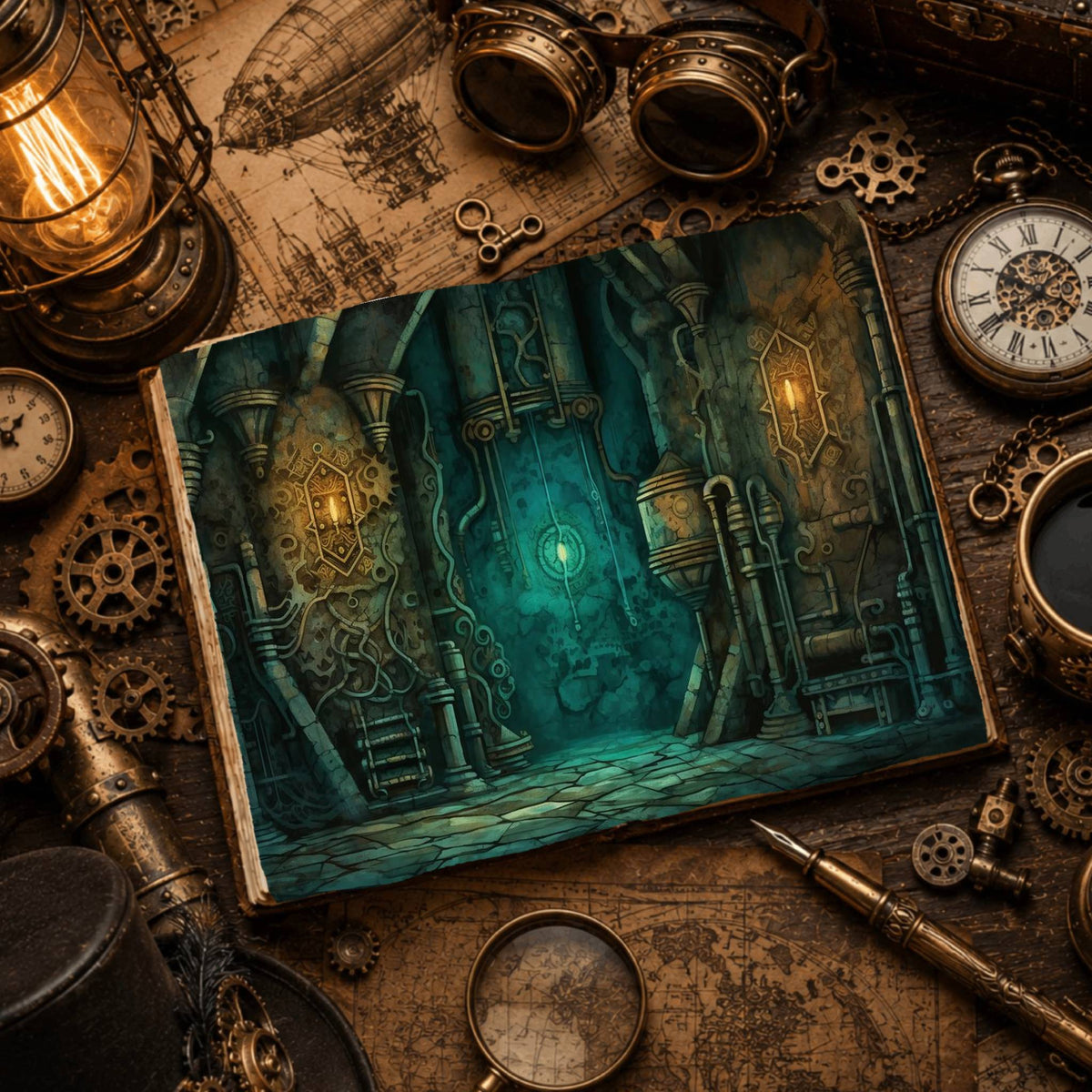 Underwater Steampunk Digital Papers