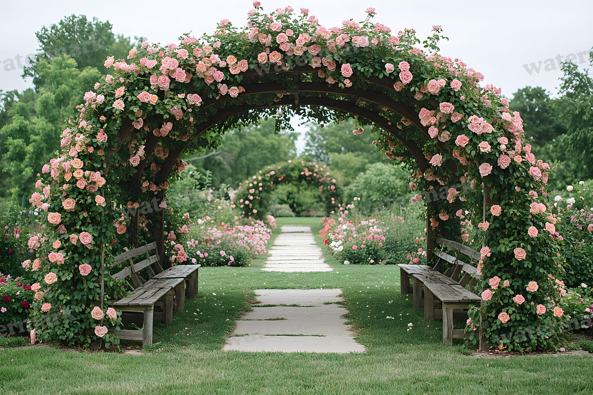 Victorian Arbor Garden digital photo backdrop for photo editing, preview 14