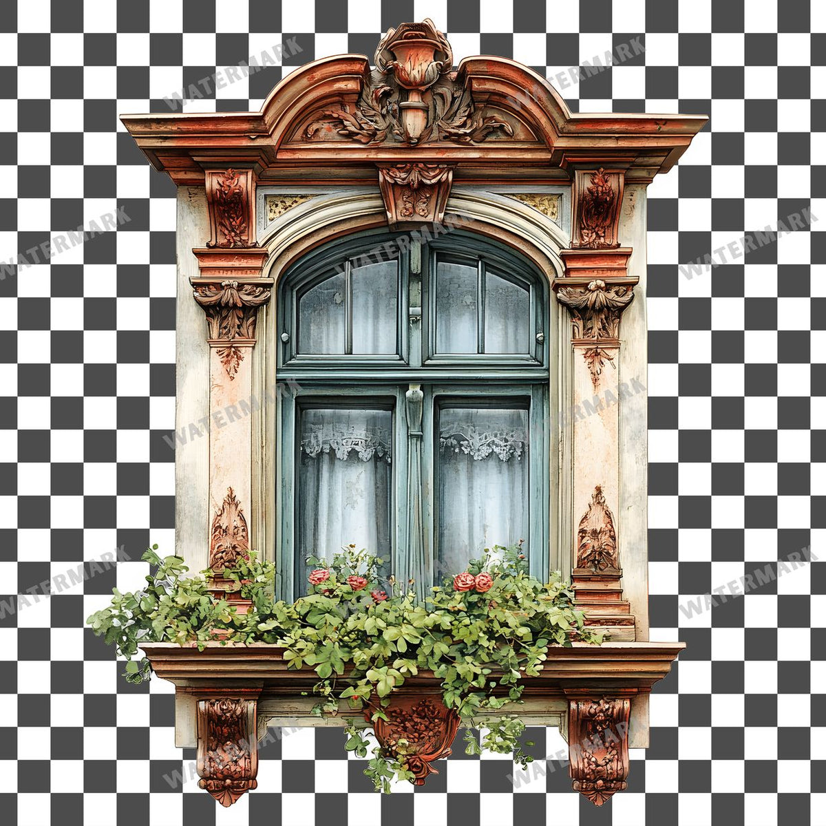 Window Vintage Style Clipart Pngs