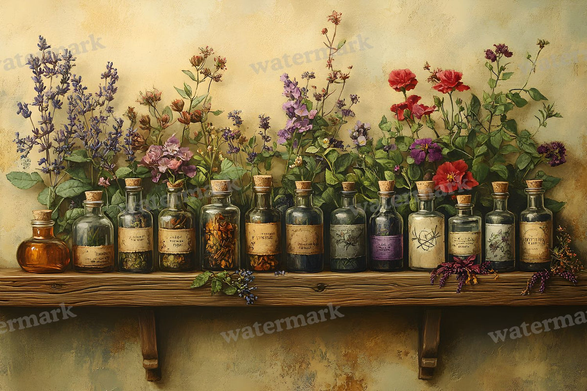 Witch Apothecary Scene Backdrop Images