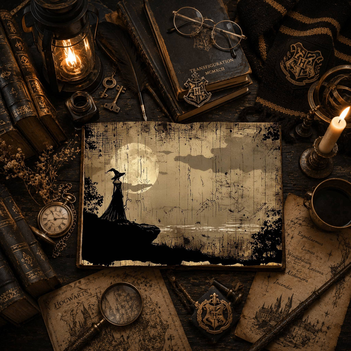 Witch printable junk journal paper, page preview 15