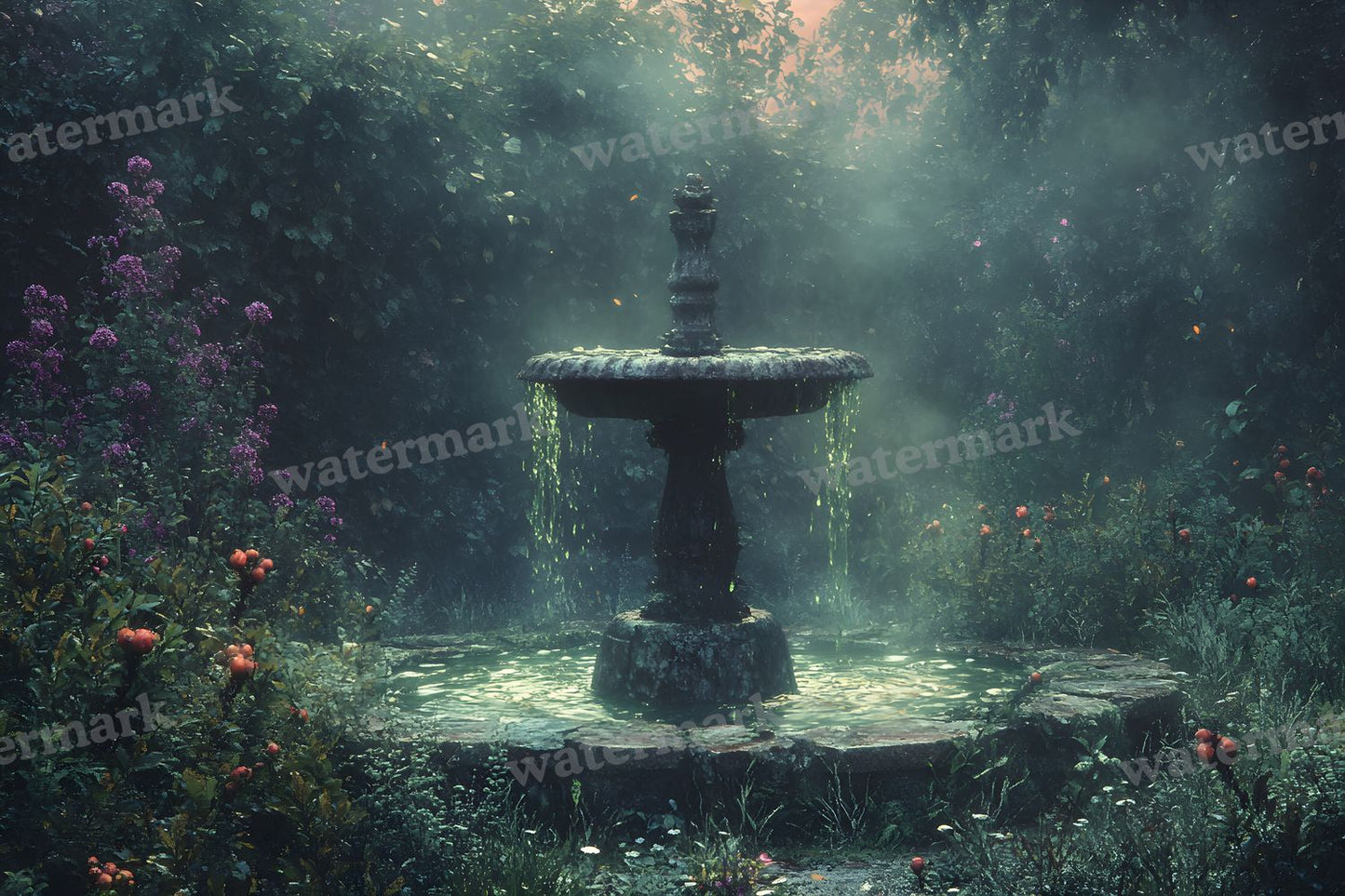 Witchs Eerie Garden Backdrop Images