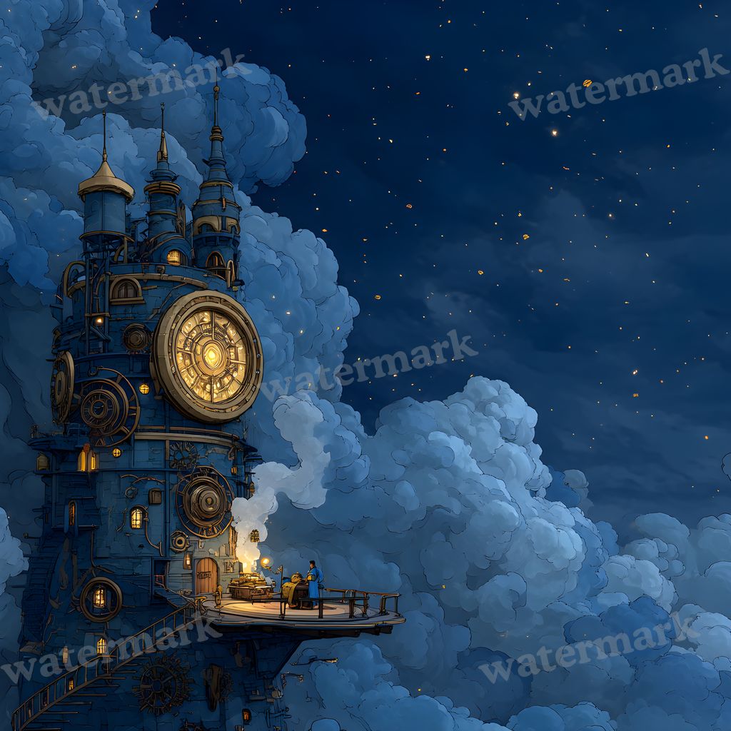 Wizardsteampunk Mountain Tower Backdrop Images