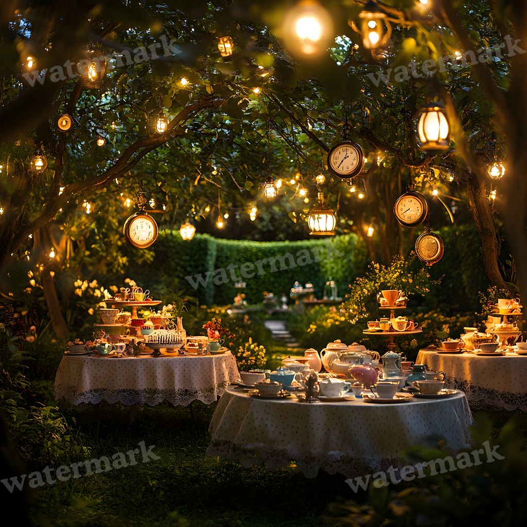 Wonderland Tea Party Backdrop Images