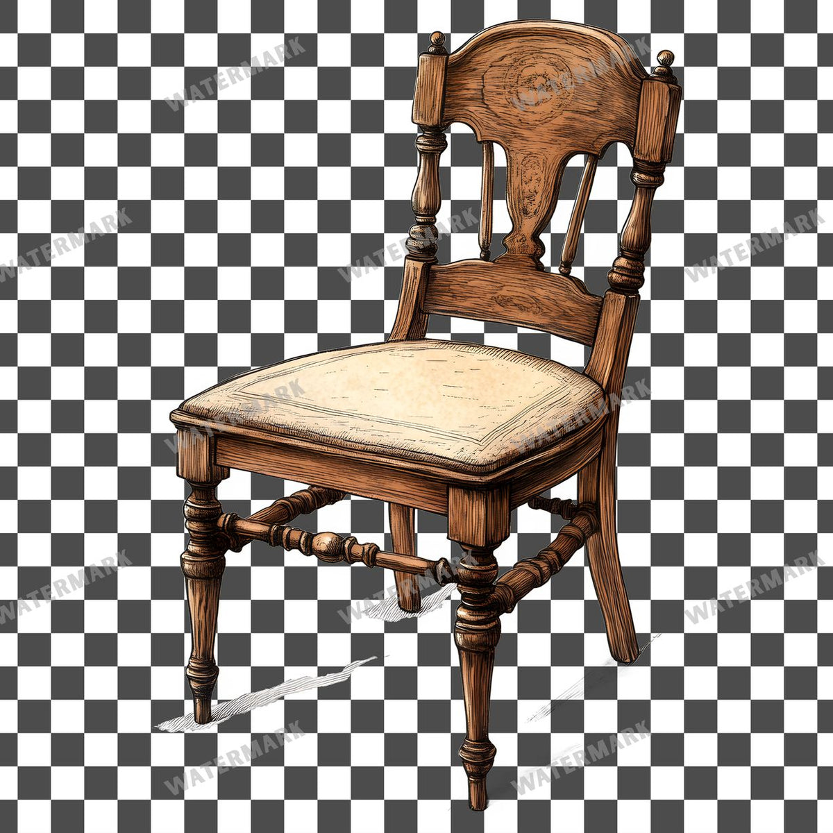 Wooden Rockin Vintage Style Clipart Pngs