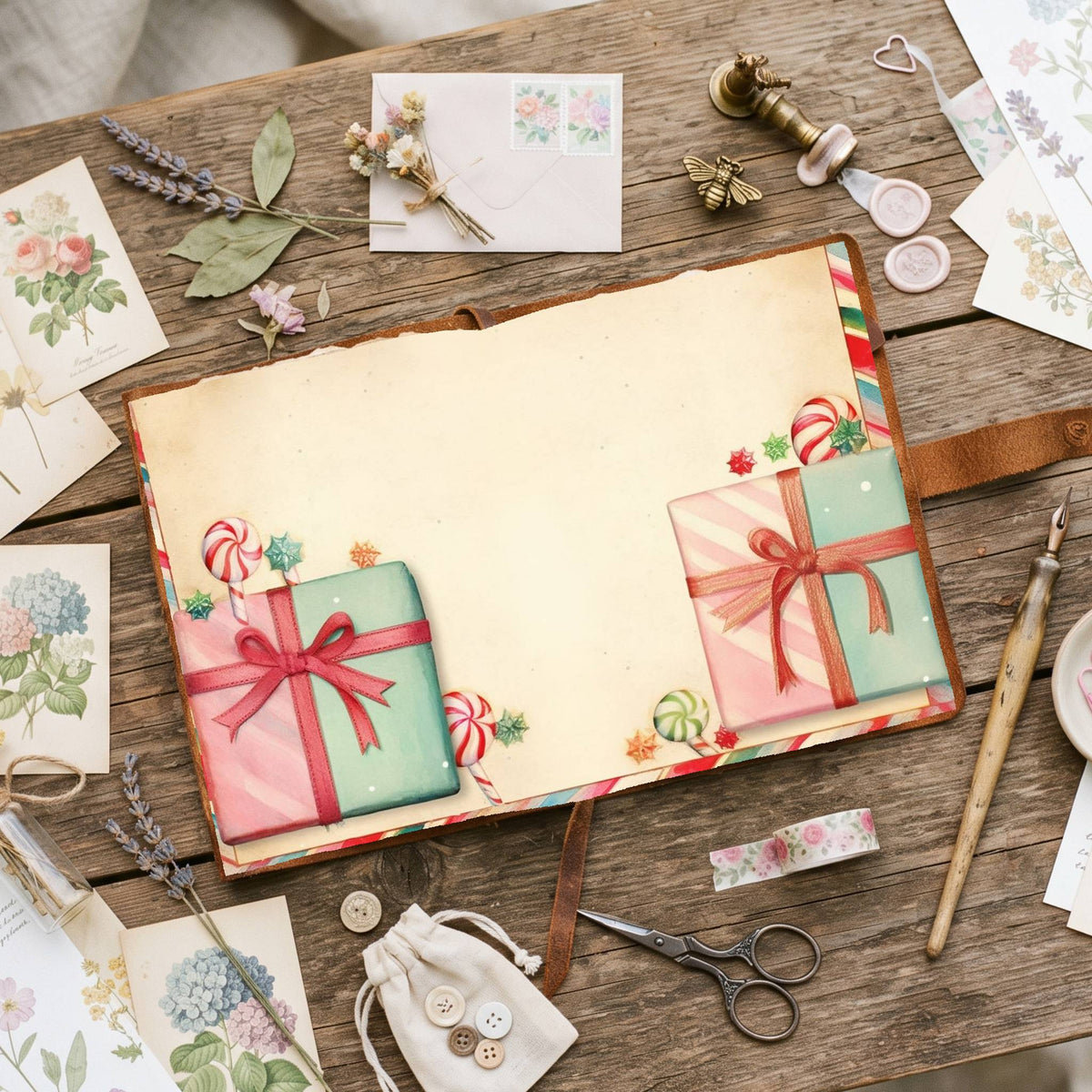 Wrapped Christmas Gifts Digital Papers