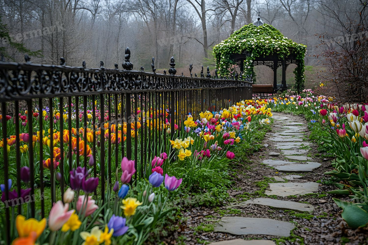 Wrought Iron Secret Garden Backdrop Images