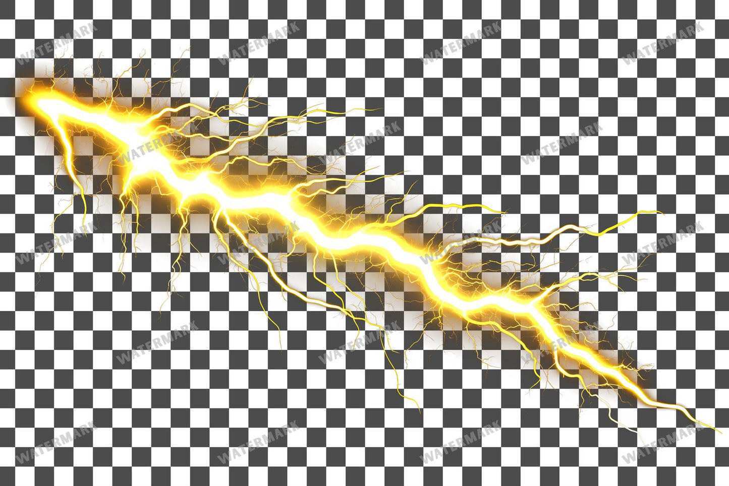 Yellow Lightning Strike Transparent Overlay Pngs