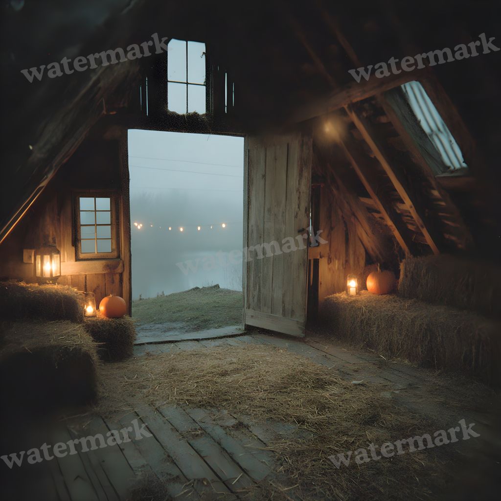 Abandoned Barn Loft At Midnight Backdrop Images