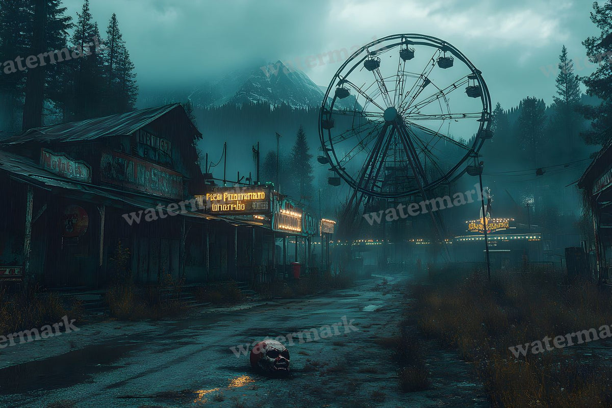 Abandoned Carnival Spooky Backdrop Images