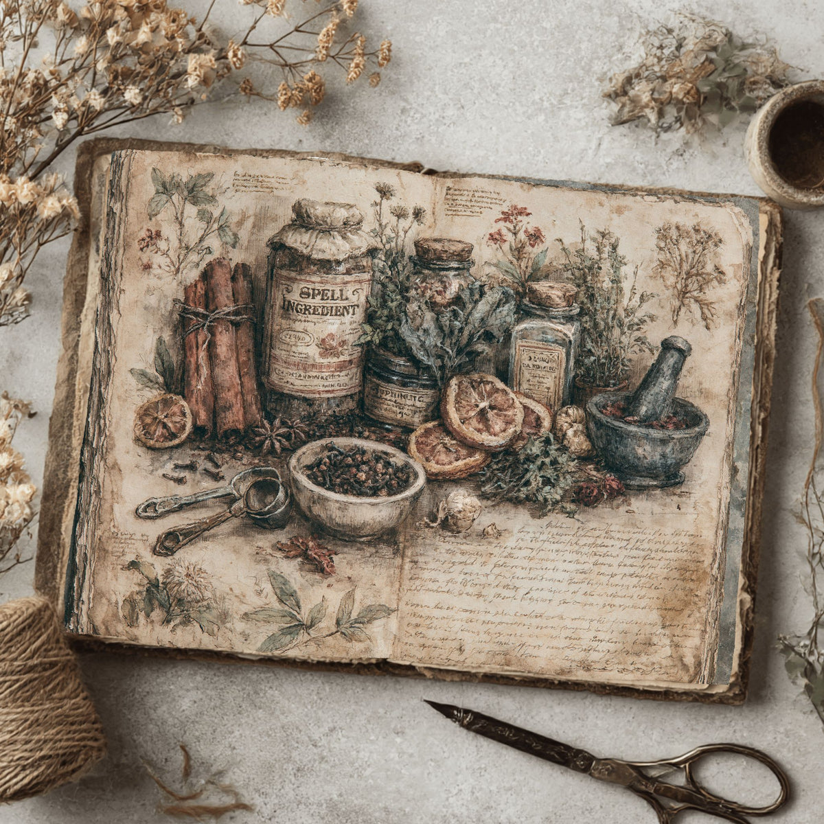 Ancient Spell Ingredients Journal Page