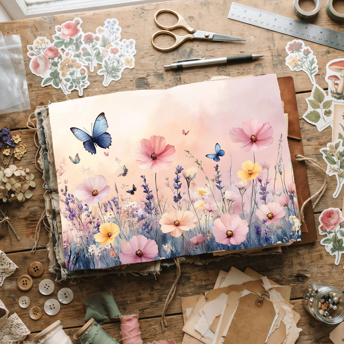 Butterfly Wildflower Meadow Writing Paper