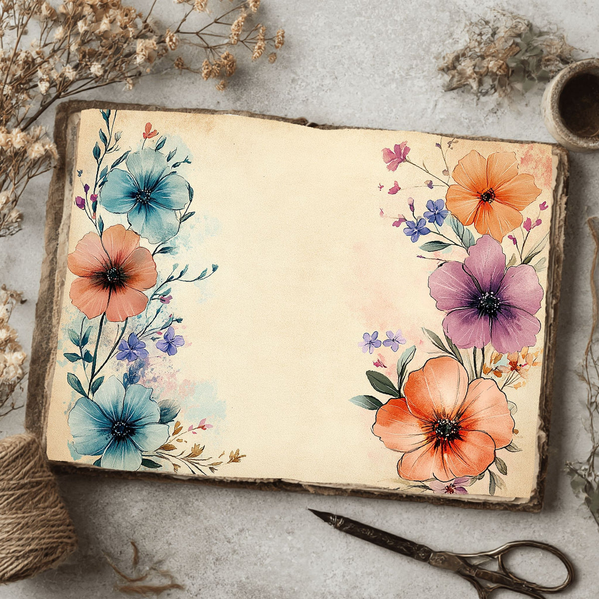 Cotton Candy Wildflower Printable Paper