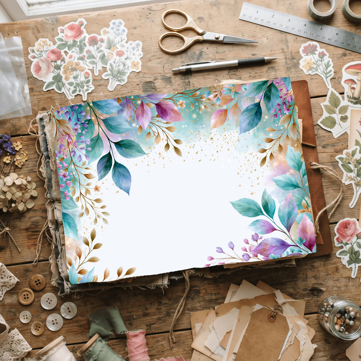 Delicate Botanical Border Frame