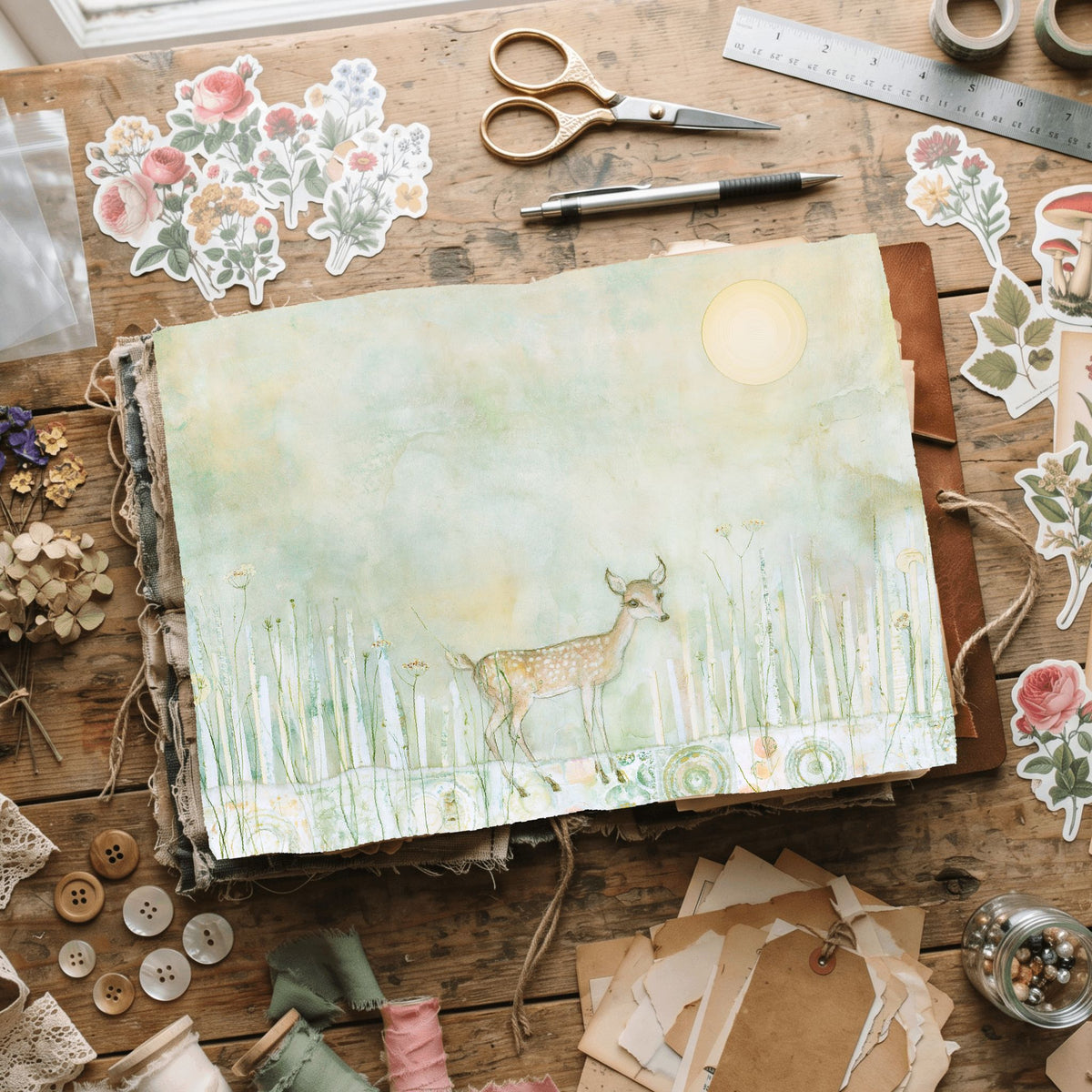 Gentle Woodland Fawn Watercolor