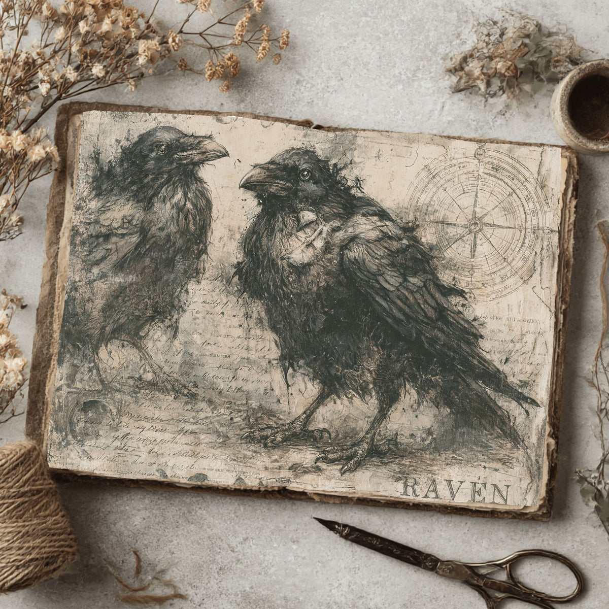 Mysterious Raven Journal Paper