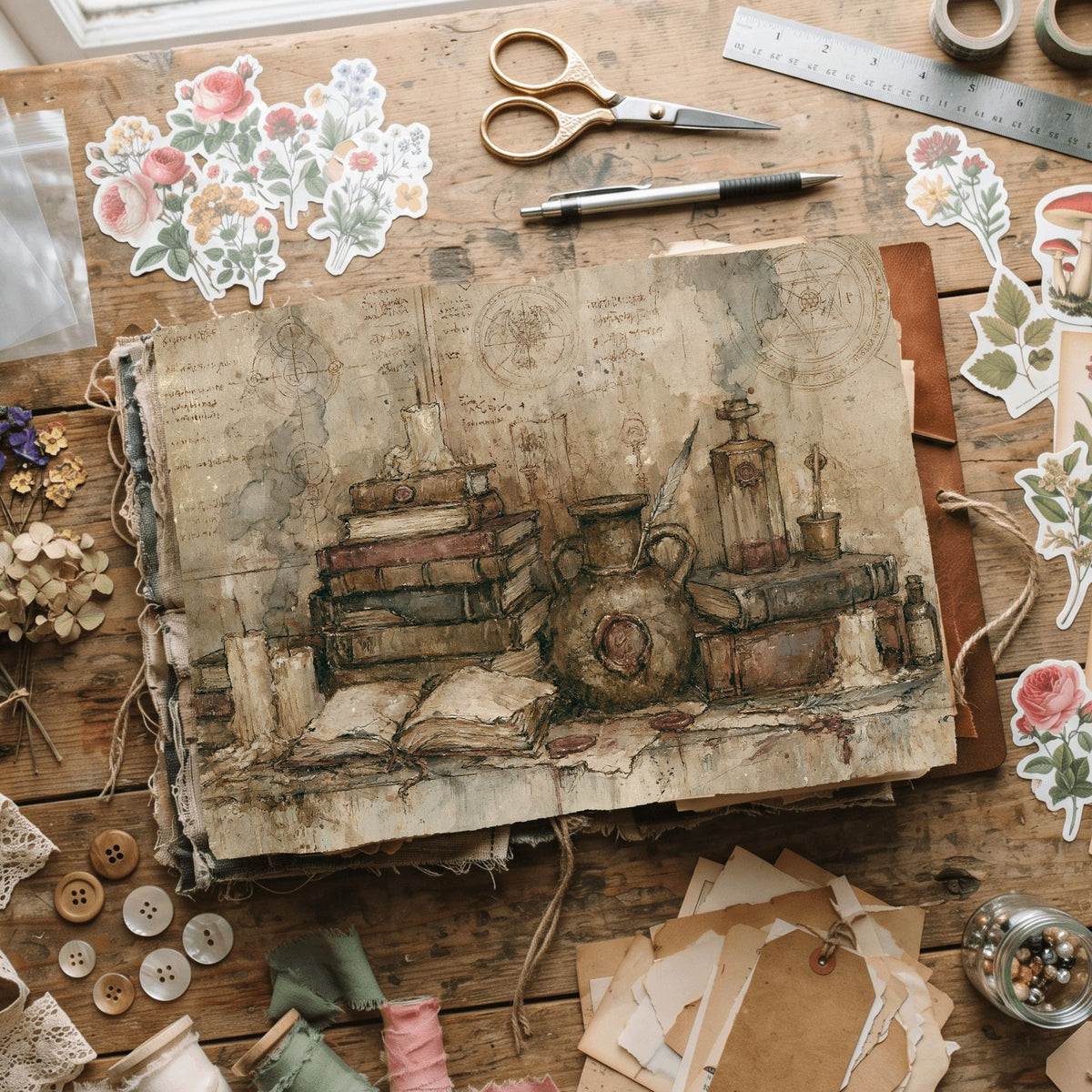 Old Witch Library Stationery
