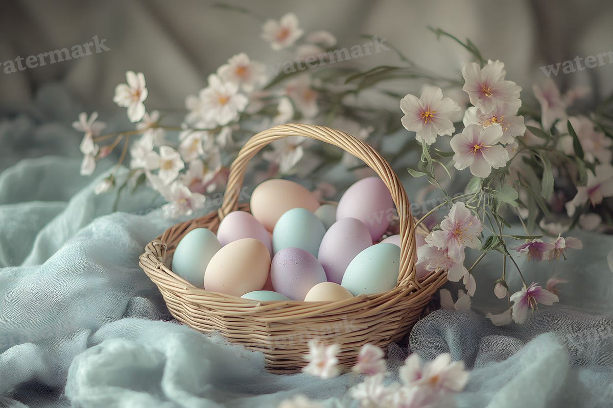 Pastel Easter Basket Backdrop Images