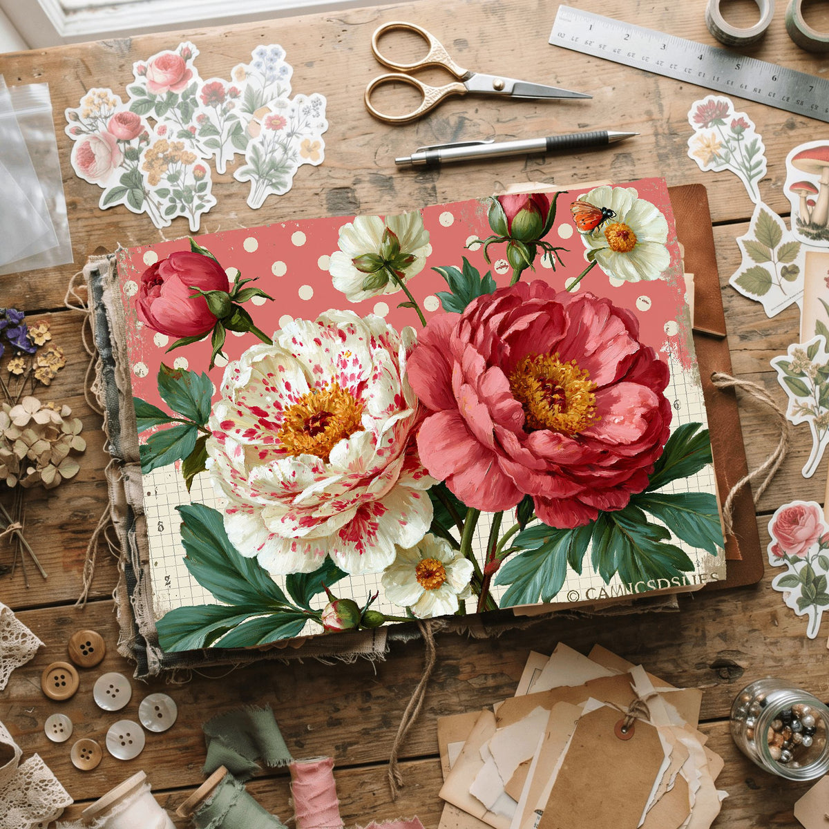 Pink Shabby Chic Journal Paper