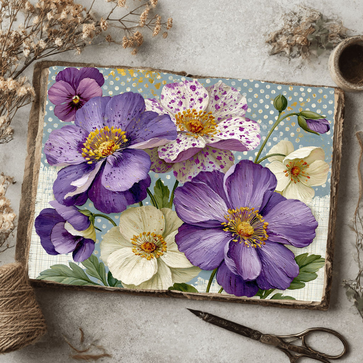Purple Shabby Chic Journal Paper