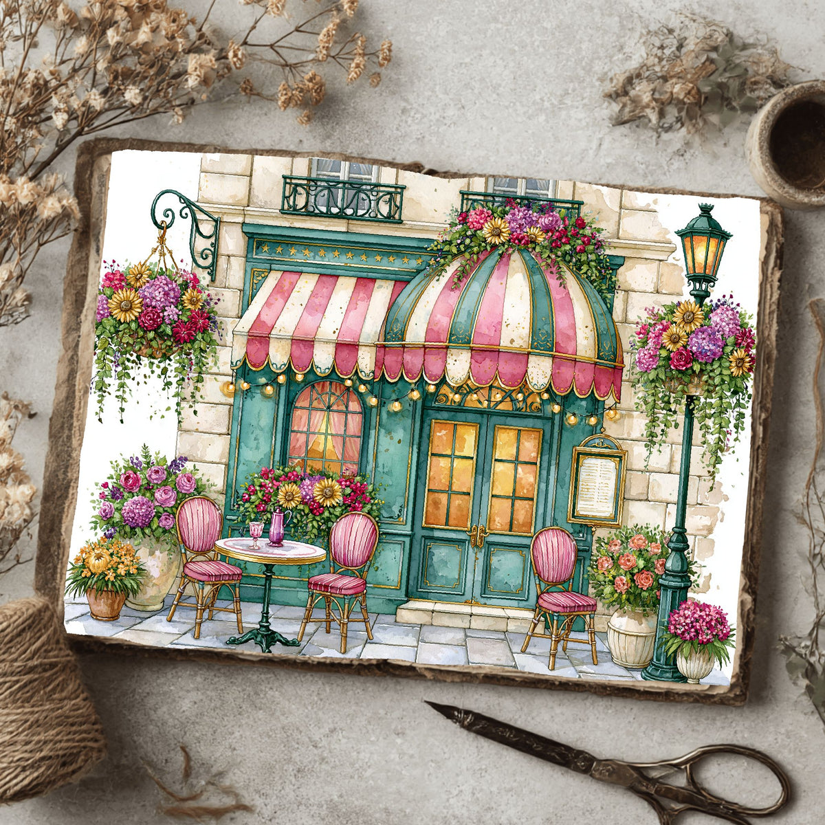 Romantic Parisian Cafe�� Watercolor