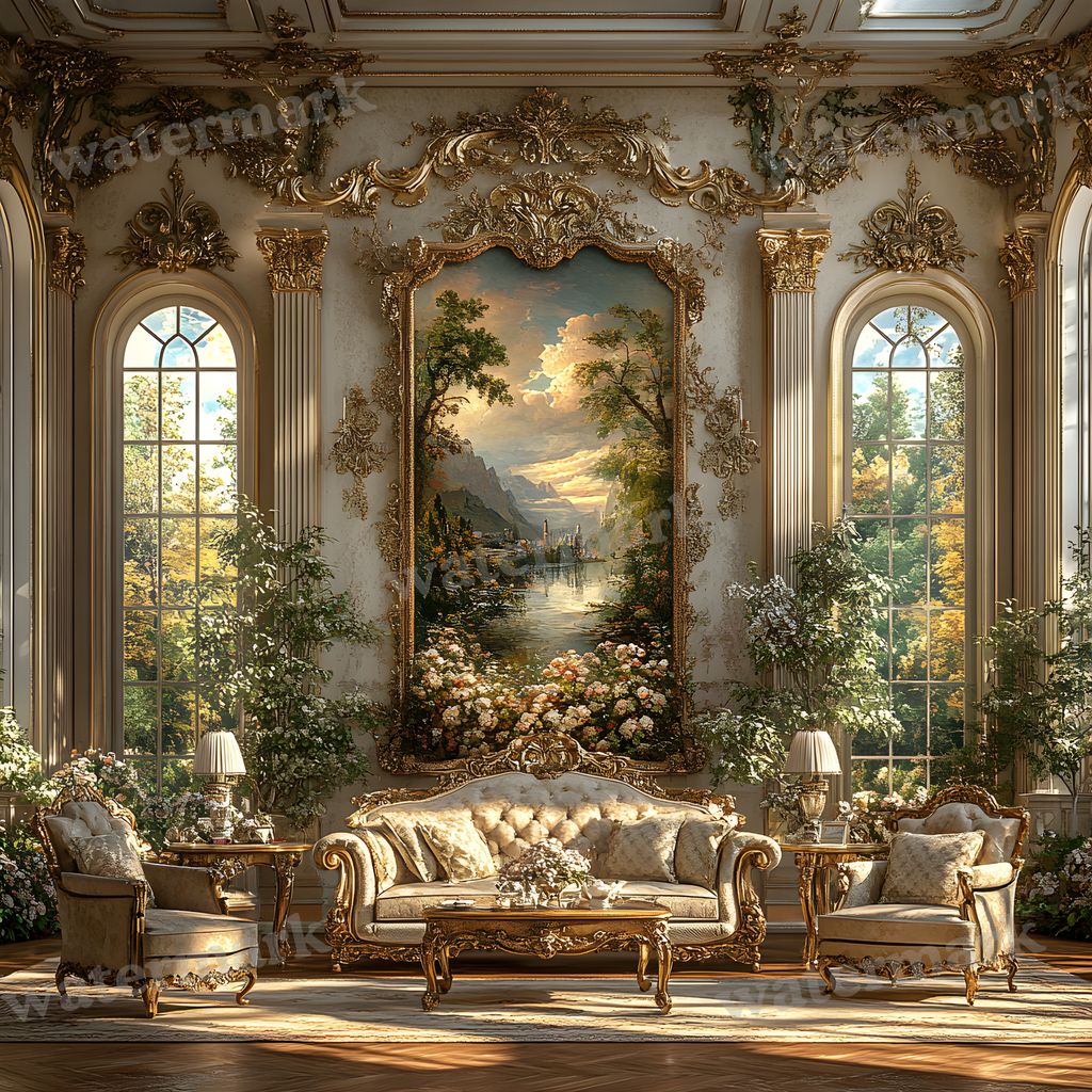 Royal Sitting digital photo backdrop for photo editing, preview 15