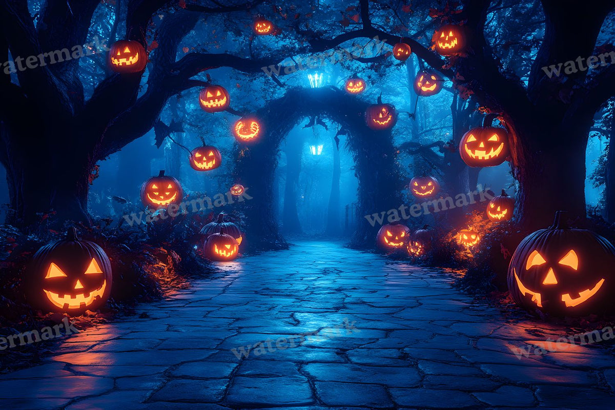 Spooky Forest Path digital photo backdrop for photo editing, preview 15