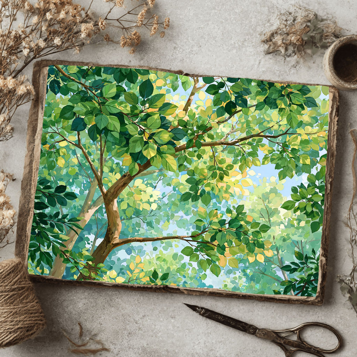 Sunlit Leaves Watercolor Texture