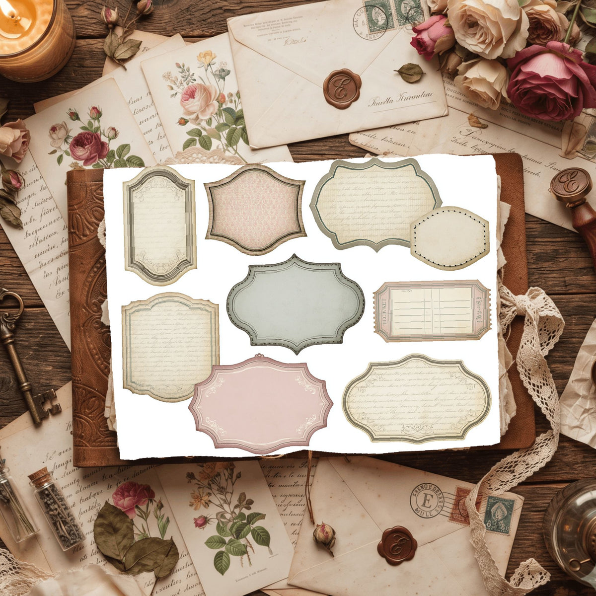 Vintage Blank Word Labels