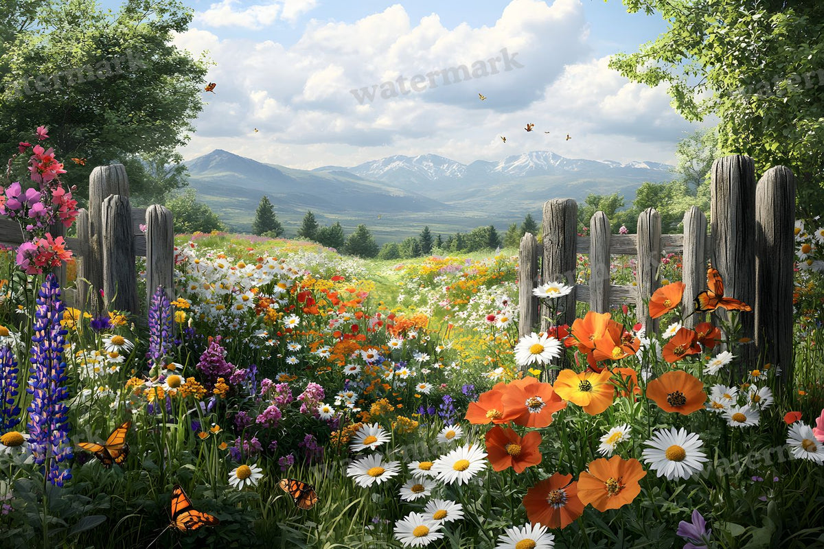 Wildflower Haven Botanical digital photo backdrop for photo editing, preview 15