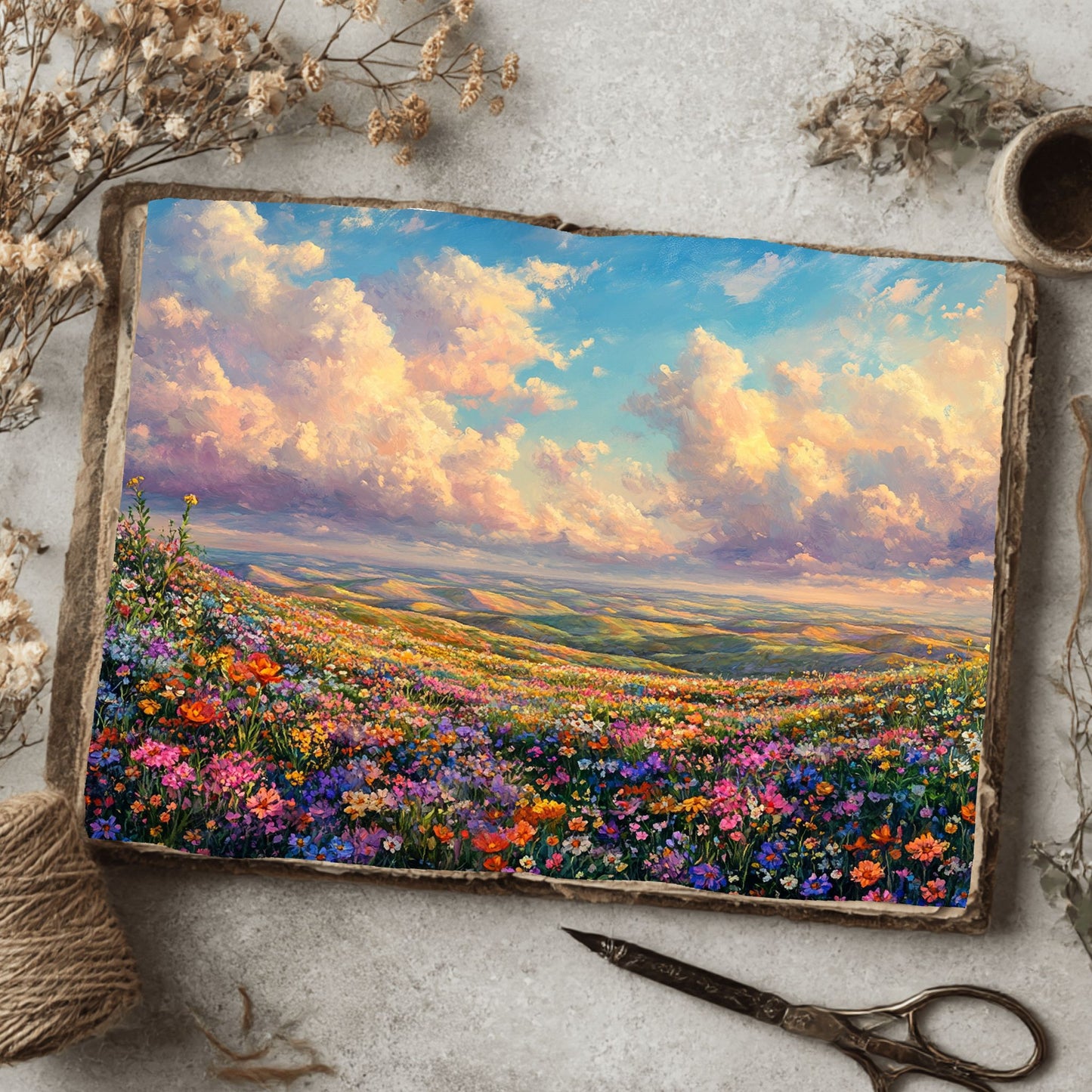 Wildflower Hillside Writing Paper